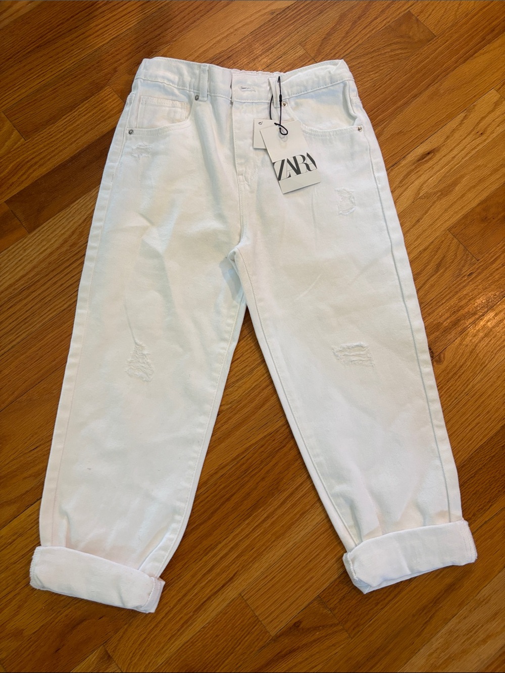 ZARA White Boyfriend Relaxed Jeans